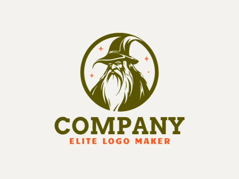 Logotipo profesional en forma de un mago con diseño creativo y estilo abstracto.