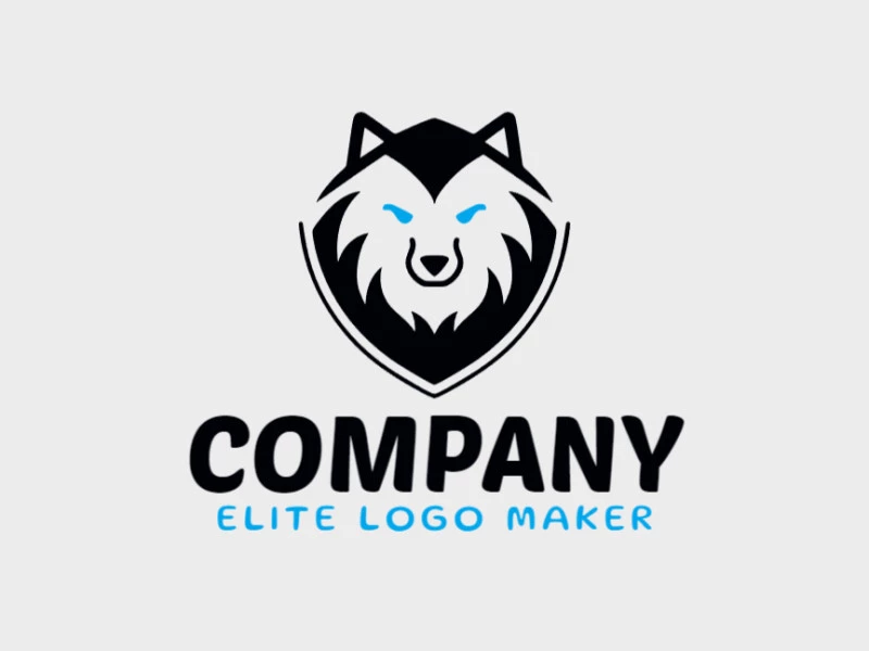 Logotipo ideal para diferentes negocios en forma de un lobo, con diseño creativo y estilo mascota.