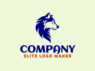 Un logotipo dinámico con un lobo, perfecto para marcas relacionadas con animales.