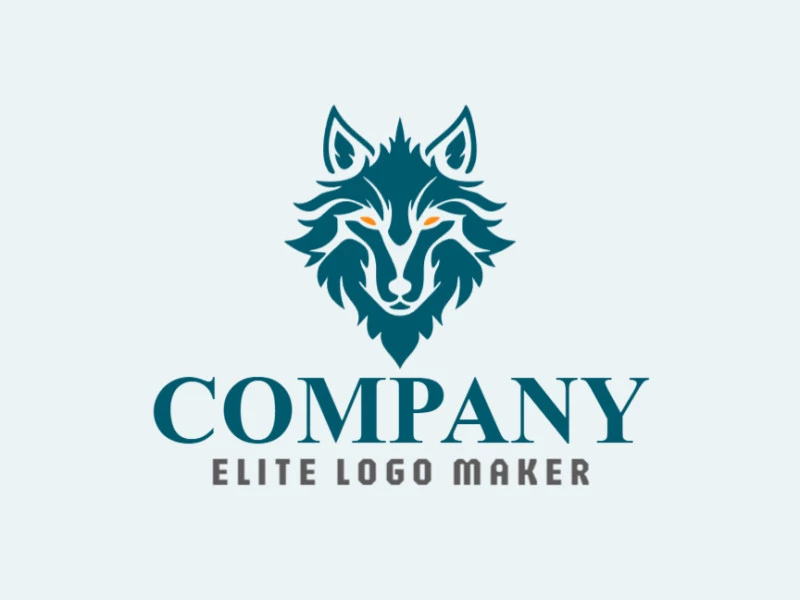 Logotipo profesional en forma de una cabeza de lobo con un estilo ornamentales, el color utilizado fue el azul.