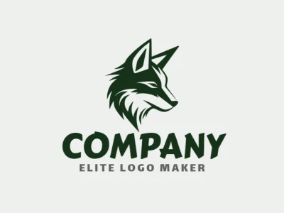 Un poderoso logotipo con la cabeza de un lobo negro, que irradia fuerza y majestuosidad, capturando la esencia de lo salvaje en un llamativo diseño inspirado en los animales.