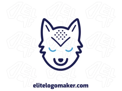 Logotipo prominente en estilo simétrico con un diseño detallado de cabeza de lobo.