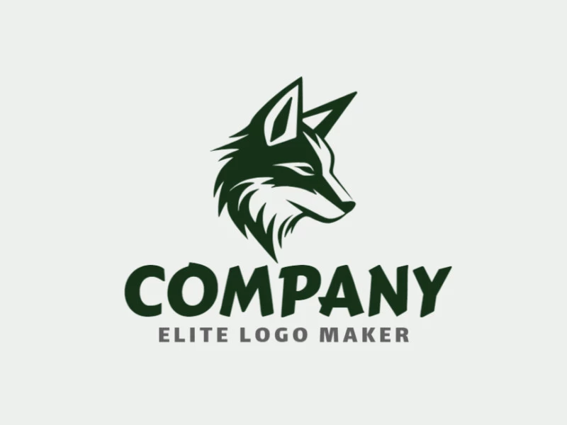 Un poderoso logotipo con la cabeza de un lobo negro, que irradia fuerza y majestuosidad, capturando la esencia de lo salvaje en un llamativo diseño inspirado en los animales.