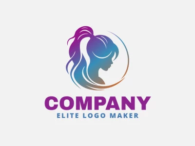 Un logotipo en degradado único y personalizable que presenta a una mujer, ideal para el branding profesional.