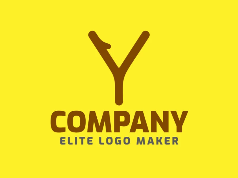 Un logotipo minimalista presenta una letra 'Y' de madera, utilizando formas simples y texturas naturales para crear un diseño apropiado y visualmente atractivo.