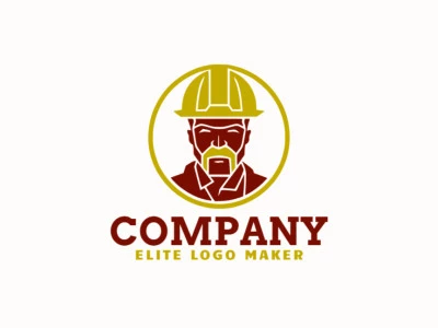 Cree un logotipo memorable para su negocio en forma de un obrero con un estilo creativo y un diseño creativo.