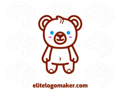 Logotipo profesional y simétrico con un oso joven de estilo creativo para una imagen única y moderna.