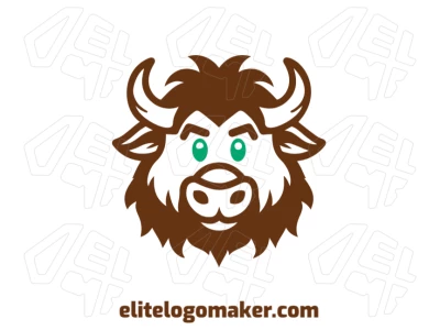 Diseño de mascota personalizable con toro joven y cuernos, perfecto para crear un símbolo de marca único y memorable en línea.