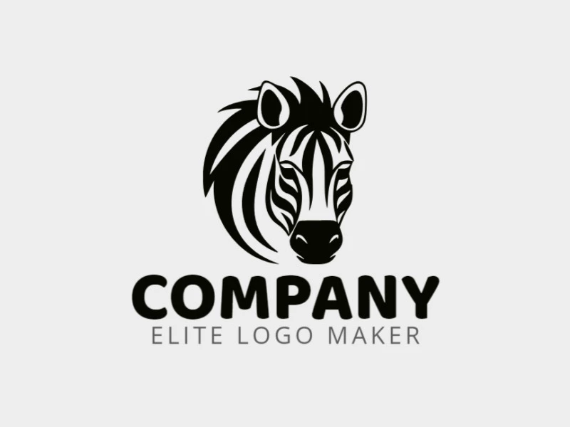 Logotipo memorable en forma de una cabeza de cebra con estilo mascota y colores personalizables.