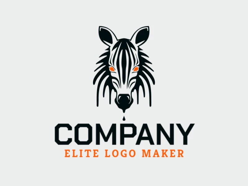 Crear su logotipo en línea con la forma de una cebra derritiéndose con colores personalizables y estilo hecho a mano.