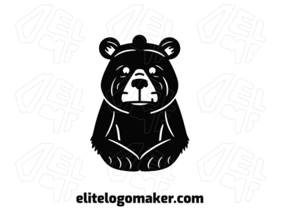 Um conceito de logotipo barato, mas criativo, apresentando uma ilustração abstrata de um urso negro, perfeito para uma identidade de marca única e impactante.