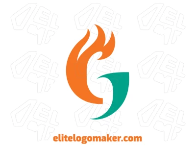 Logotipo minimalista com letra "G" abstrata em cores laranja e verde, ideal para imagem moderna e inovadora de empresa.