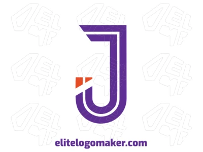 Design de logotipo business com letra "J" abstrata e cores simples em estilo inicial, criando uma identidade profissional e moderna.