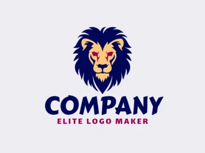 Um logotipo ilustrativo com um majestoso leão africano, combinando detalhes artísticos com cores vibrantes para criar uma identidade de marca marcante e memorável.