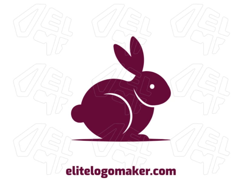 Coelho Atento Com Design Minimalista - Designer De Logotipo De Primeira Qualidade Um design minimalista notável com a forma de um coelho atento, combinando estilo abstrato com linhas limpas e clareza visual.