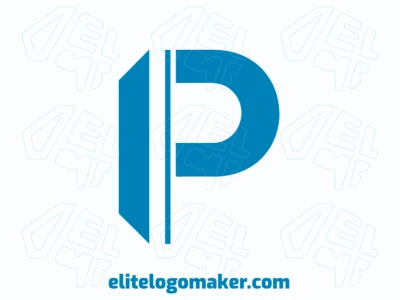 Um logotipo barato e minimalista com a letra inicial 'P' em um design elegante e moderno.