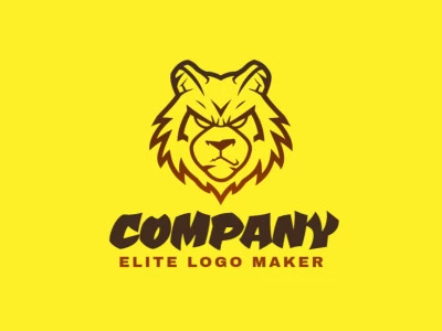 Um logotipo de mascote vetorial e personalizável com um urso bravo, perfeito para empresas que buscam uma identidade ousada e dinâmica.