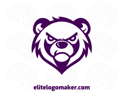 Um logo criativo com um urso bravo e design customizável, perfeito para diversos propósitos, combinando ousadia e estética moderna.