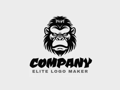 Modelo de logotipo simétrico com um macaco zangado, combinando equilíbrio e intensidade para um design marcante e memorável.