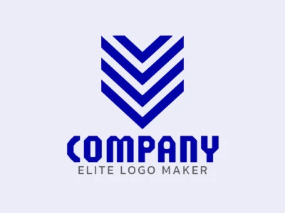 Um logotipo flexível e habilmente projetado em forma de uma seta com um estilo abstrato; a cor utilizada foi azul escuro.