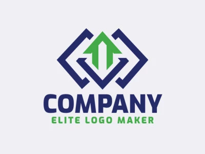 Logotipo moderno com a forma de setas, com design profissional e estilo abstrato.