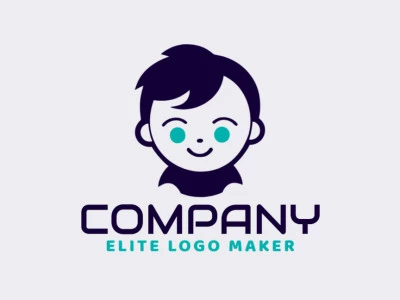 Logotipo criativo com a forma de um bebê com design refinado e estilo minimalista.