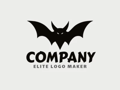 Logotipo customizável com a forma de um morcego com design criativo e estilo minimalista.