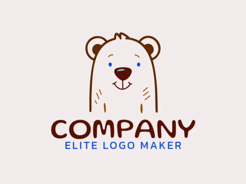 Um design de logotipo divertido e adorável apresentando um urso, perfeito para uma identidade de marca jovem e divertida.