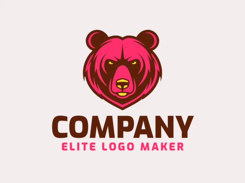 Um design de logo de urso ilustrativo com formas cativantes.