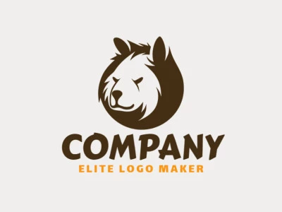 O logotipo retrata um urso marrom em um estilo minimalista e elegante, utilizando espaço negativo para criar uma identidade visual única.