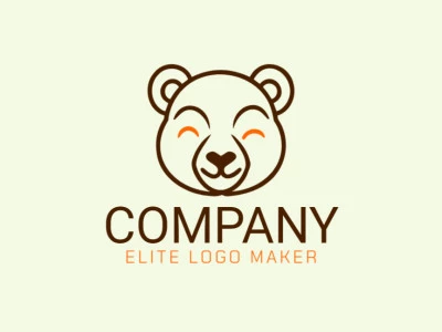 Um logotipo simples e divertido com a cabeça de um urso, perfeito para uma marca voltada para crianças.