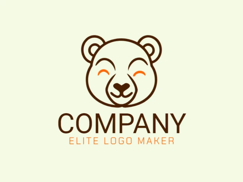 Um logotipo simples e divertido com a cabeça de um urso, perfeito para uma marca voltada para crianças.