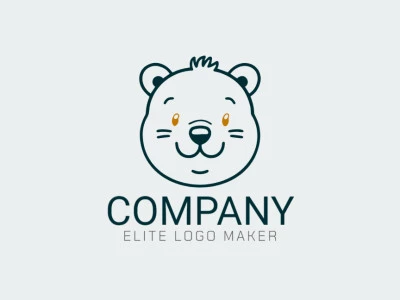 Um design de logo encantador apresentando a cabeça de um urso, ideal para um visual proeminente e sofisticado com um toque de brincadeira.