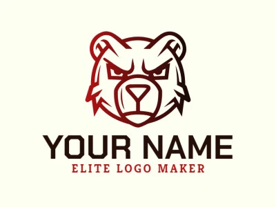 Um logotipo personalizável apresentando a cabeça de um urso em estilo gradiente, combinando ousadia e versatilidade em seu design.