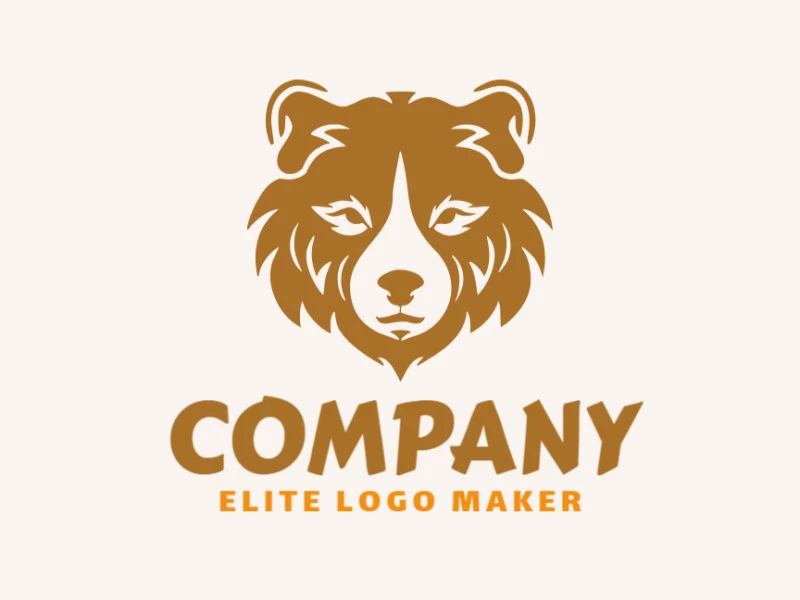 Crie um logotipo memorável para sua empresa com a forma de uma cabeça de urso com estilo abstrato e design criativo.