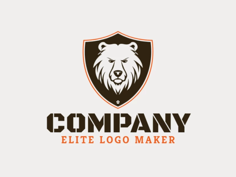 Crie um logotipo memorável para sua empresa com a forma de uma cabeça de urso com estilo emblema e design criativo.