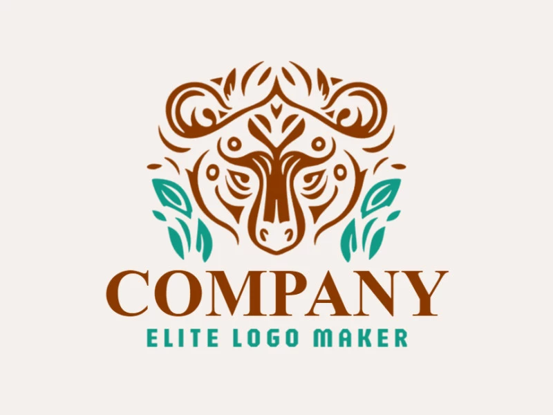 Esta logo apresenta a cabeça majestosa de um urso com folhas, em tons de verde e marrom. Seu estilo ornamental adiciona um toque extra de elegância.