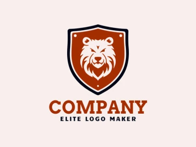 Crie um logotipo memorável para sua empresa com a forma de um urso combinado com um escudo com estilo emblema e design criativo.