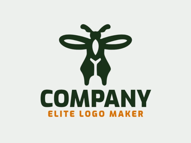 Logotipo simples composto por formas abstratas, formando um grande inseto com a cor verde.