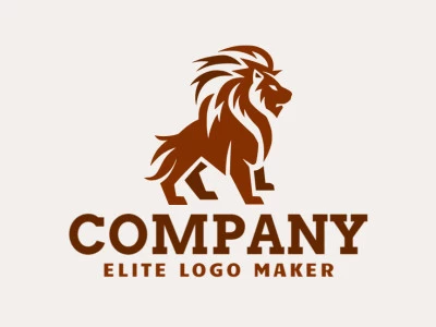 Logotipo com a forma de um grande leão com a cor marrom, esse logotipo é ideal para diferentes áreas de negócio.