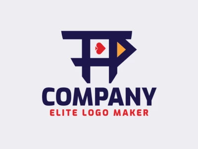 Logotipo customizável com a forma de um pássaro combinado com um naipe de espadas, com design criativo e estilo abstrato.