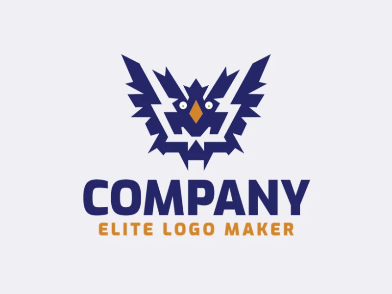 Logotipo customizável com a forma de um pássaro selvagem, com design criativo e estilo abstrato.