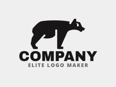 Logotipo composto por formas simples formando um urso-negro com estilo abstrato.