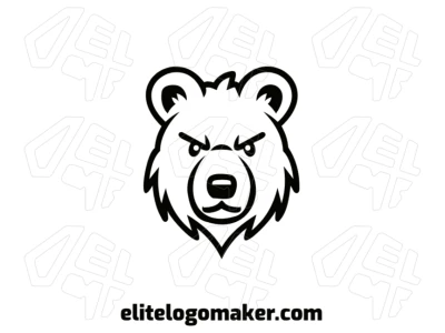 Um urso negro com design simétrico, oferecendo um visual único e equilibrado para a criação de um logotipo diferenciado.