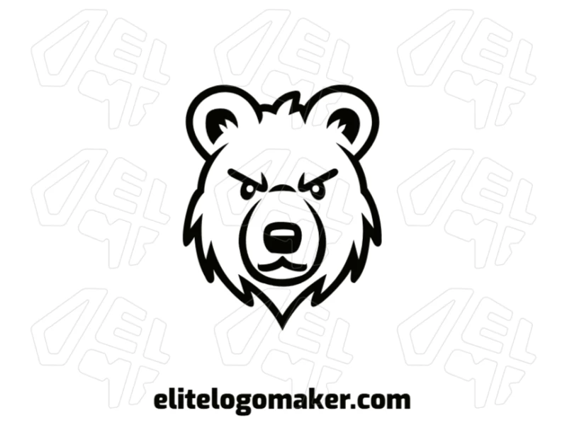 Urso Negro Com Design Simétrico - Logotipo Diferenciado Um urso negro com design simétrico, oferecendo um visual único e equilibrado para a criação de um logotipo diferenciado.