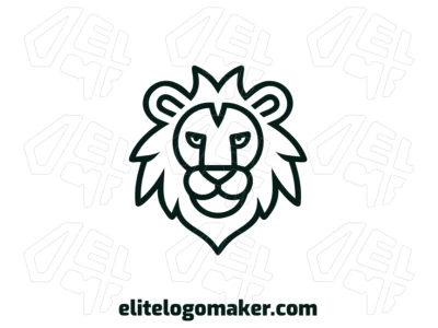 Gere um logotipo marcante com cabeça de leão negro em design diferenciado e simétrico, ideal para identidade forte da marca.