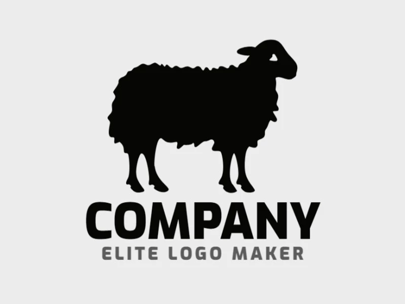 Logotipo memorável com a forma de uma ovelha negra com estilo simples, e cores customizáveis.