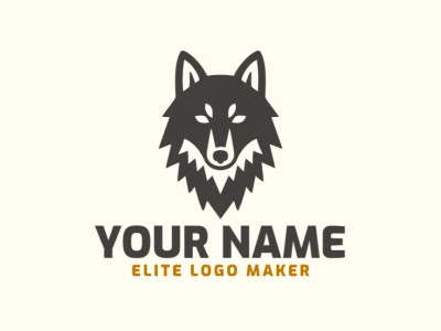 Um logotipo vetorial de lobo negro simétrico e proeminente, incorporando um design diferente e marcante para qualquer marca.