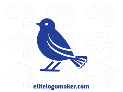 Design de logotipo com pássaro azul simples e pictórico, capturando a ideia perfeita para uma identidade de marca limpa e elegante.