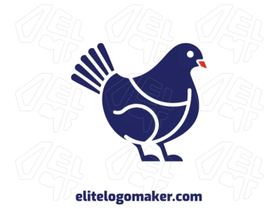 Belo logotipo animal com um pássaro azul de design diferenciado, ideal para criar uma identidade de marca memorável e impactante.